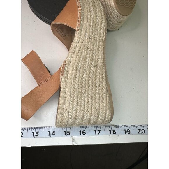 Soludos Women's Minorca Wedge Sandal Platform Leather Espadrille Brown Sz 8 - Picture 6 of 8
